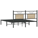vidaXL sonoma tölgy színű szerelt fa ágykeret matrac nélkül 137x190 cm
