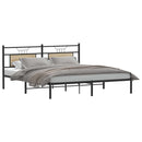vidaXL sonoma tölgy színű szerelt fa ágykeret matrac nélkül 183x213 cm