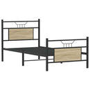 vidaXL sonoma tölgy színű szerelt fa ágykeret matrac nélkül 75x190 cm