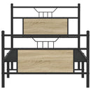 vidaXL sonoma tölgy színű szerelt fa ágykeret matrac nélkül 75x190 cm
