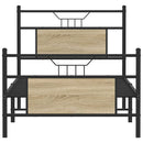vidaXL sonoma tölgy színű szerelt fa ágykeret matrac nélkül 90x200 cm