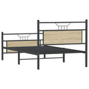 vidaXL sonoma tölgy színű szerelt fa ágykeret matrac nélkül 100x190 cm
