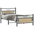 vidaXL sonoma tölgy színű szerelt fa ágykeret matrac nélkül 100x190 cm