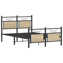 vidaXL sonoma tölgy színű szerelt fa ágykeret matrac nélkül 120x190 cm