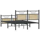 vidaXL sonoma tölgy színű szerelt fa ágykeret matrac nélkül 120x190 cm