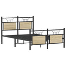 vidaXL sonoma tölgy színű szerelt fa ágykeret matrac nélkül 120x200 cm