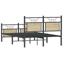 vidaXL sonoma tölgy színű szerelt fa ágykeret matrac nélkül 120x200 cm