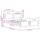 vidaXL sonoma tölgy színű szerelt fa ágykeret matrac nélkül 120x200 cm