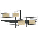 vidaXL sonoma tölgy színű szerelt fa ágykeret matrac nélkül 137x190 cm