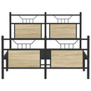 vidaXL sonoma tölgy színű szerelt fa ágykeret matrac nélkül 137x190 cm
