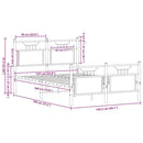 vidaXL sonoma tölgy színű szerelt fa ágykeret matrac nélkül 137x190 cm