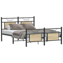 vidaXL sonoma tölgy színű szerelt fa ágykeret matrac nélkül 137x190 cm
