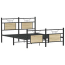 vidaXL sonoma tölgy színű szerelt fa ágykeret matrac nélkül 140x190 cm