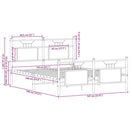 vidaXL sonoma tölgy színű szerelt fa ágykeret matrac nélkül 140x190 cm
