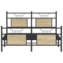 vidaXL sonoma tölgy színű szerelt fa ágykeret matrac nélkül 150x200 cm