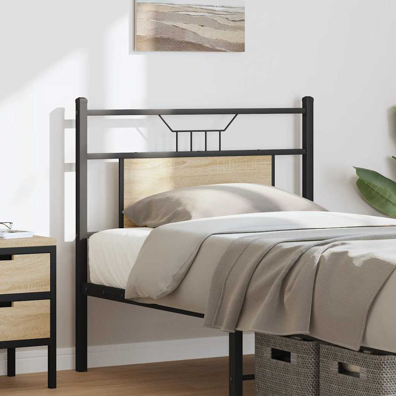 vidaXL sonoma tölgy színű szerelt fa és acél fejtámla 75 cm