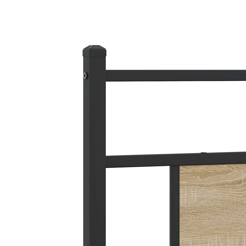 vidaXL sonoma tölgy színű szerelt fa és acél fejtámla 75 cm