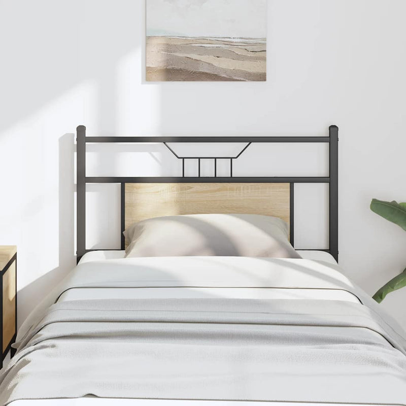vidaXL sonoma tölgy színű szerelt fa és acél fejtámla 75 cm