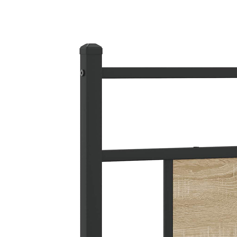 vidaXL sonoma tölgy színű szerelt fa és acél fejtámla 107 cm