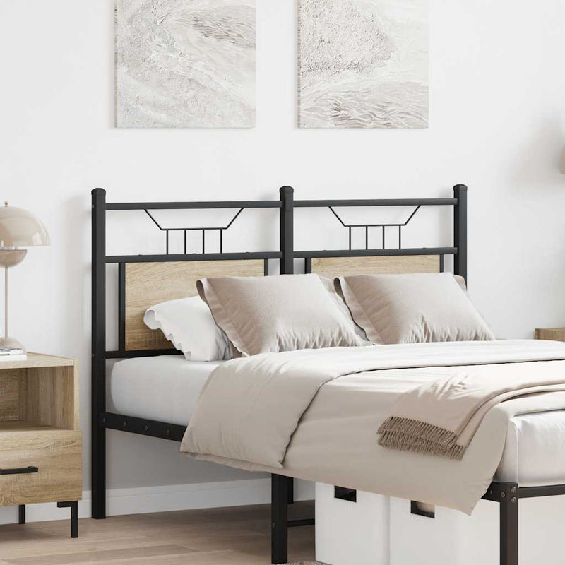 vidaXL sonoma tölgy színű szerelt fa és acél fejtámla 120 cm