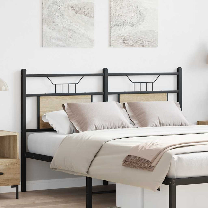 vidaXL sonoma tölgy színű szerelt fa és acél fejtámla 137 cm