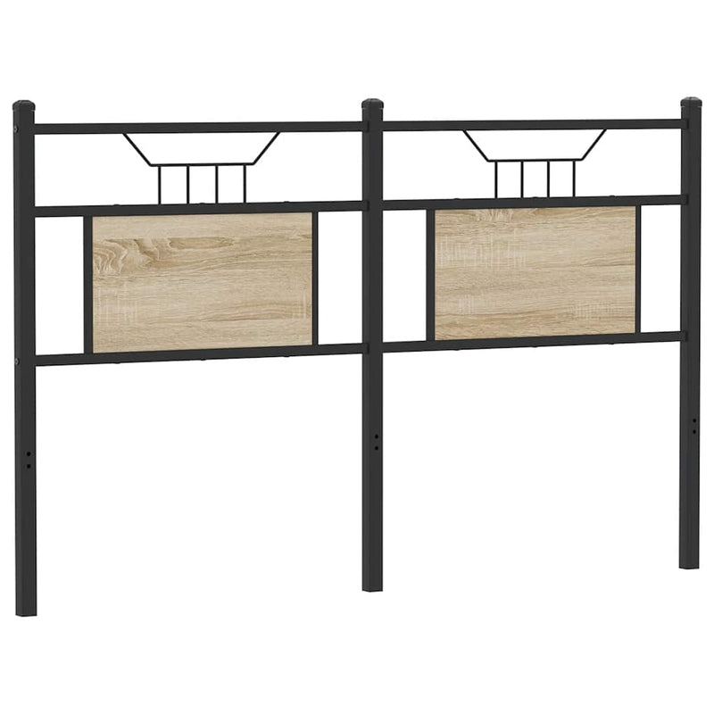 vidaXL sonoma tölgy színű szerelt fa és acél fejtámla 137 cm