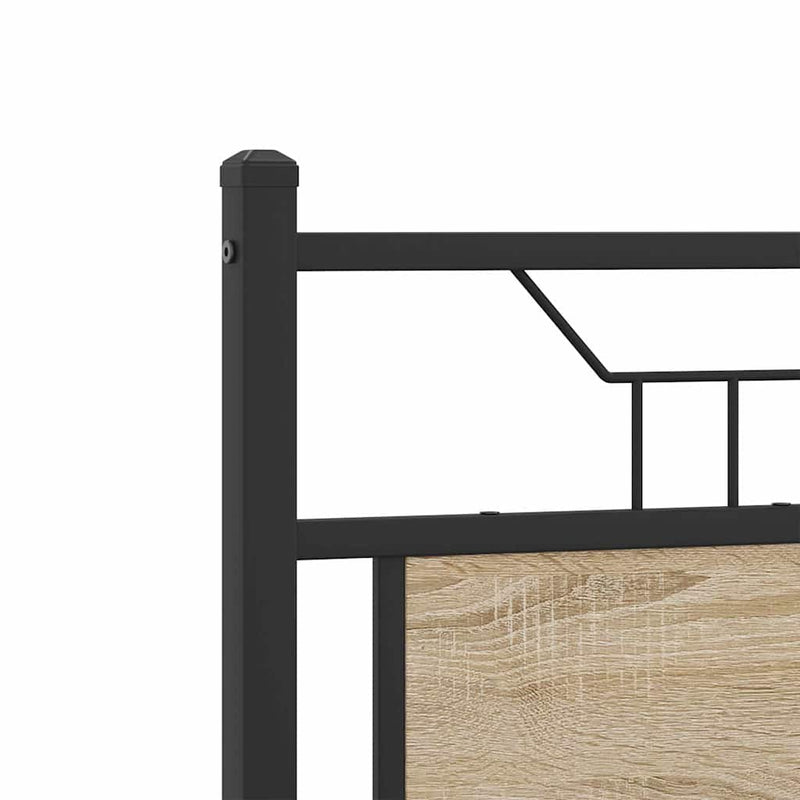 vidaXL sonoma tölgy színű szerelt fa és acél fejtámla 137 cm