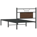 vidaXL barna tölgy színű szerelt fa ágykeret matrac nélkül 90x200 cm