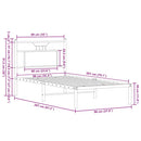 vidaXL barna tölgy színű szerelt fa ágykeret matrac nélkül 90x200 cm