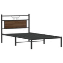vidaXL barna tölgy színű szerelt fa ágykeret matrac nélkül 100x200 cm
