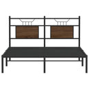 vidaXL barna tölgy színű szerelt fa ágykeret matrac nélkül 140x190 cm