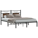 vidaXL barna tölgy színű szerelt fa ágykeret matrac nélkül 140x190 cm
