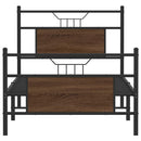 vidaXL barna tölgy színű szerelt fa ágykeret matrac nélkül 75x190 cm
