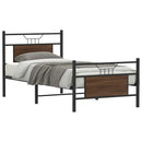vidaXL barna tölgy színű szerelt fa ágykeret matrac nélkül 75x190 cm