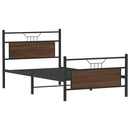 vidaXL barna tölgy színű szerelt fa ágykeret matrac nélkül 100x200 cm