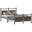 vidaXL barna tölgy színű szerelt fa ágykeret matrac nélkül 120x190 cm