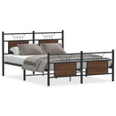 vidaXL barna tölgy színű szerelt fa ágykeret matrac nélkül 137x190 cm