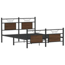 vidaXL barna tölgy színű szerelt fa ágykeret matrac nélkül 150x200 cm