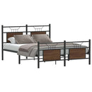 vidaXL barna tölgy színű szerelt fa ágykeret matrac nélkül 150x200 cm