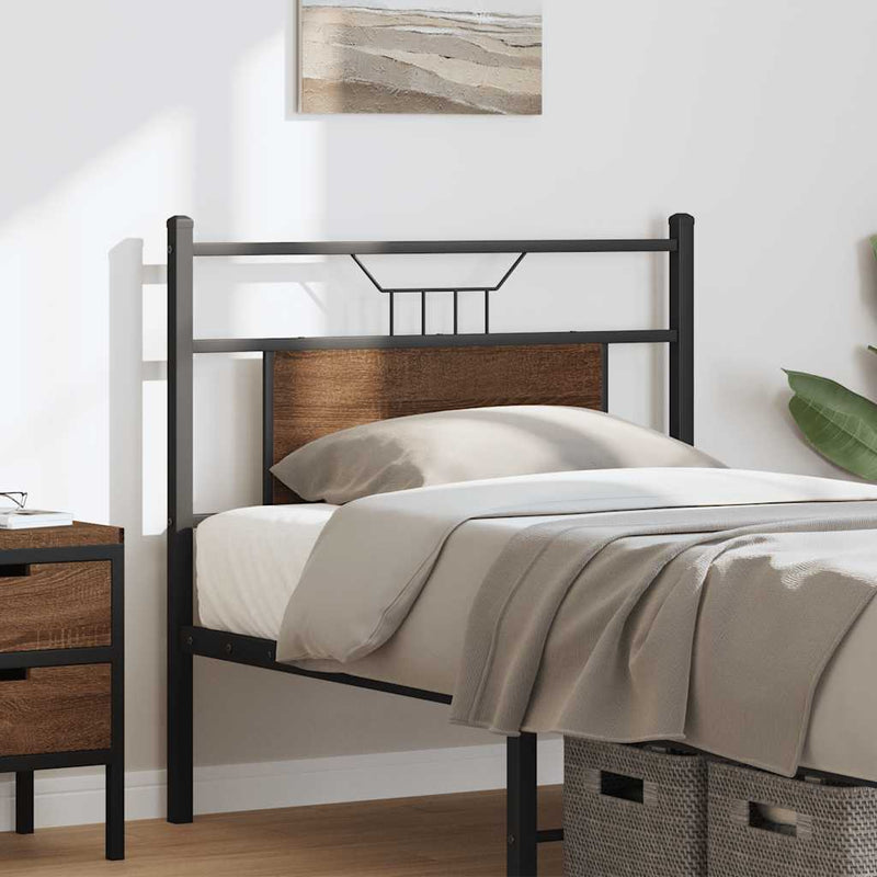 vidaXL barna tölgy színű szerelt fa és acél fejtámla 80 cm
