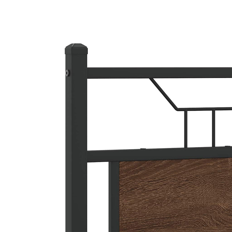 vidaXL barna tölgy színű szerelt fa és acél fejtámla 120 cm