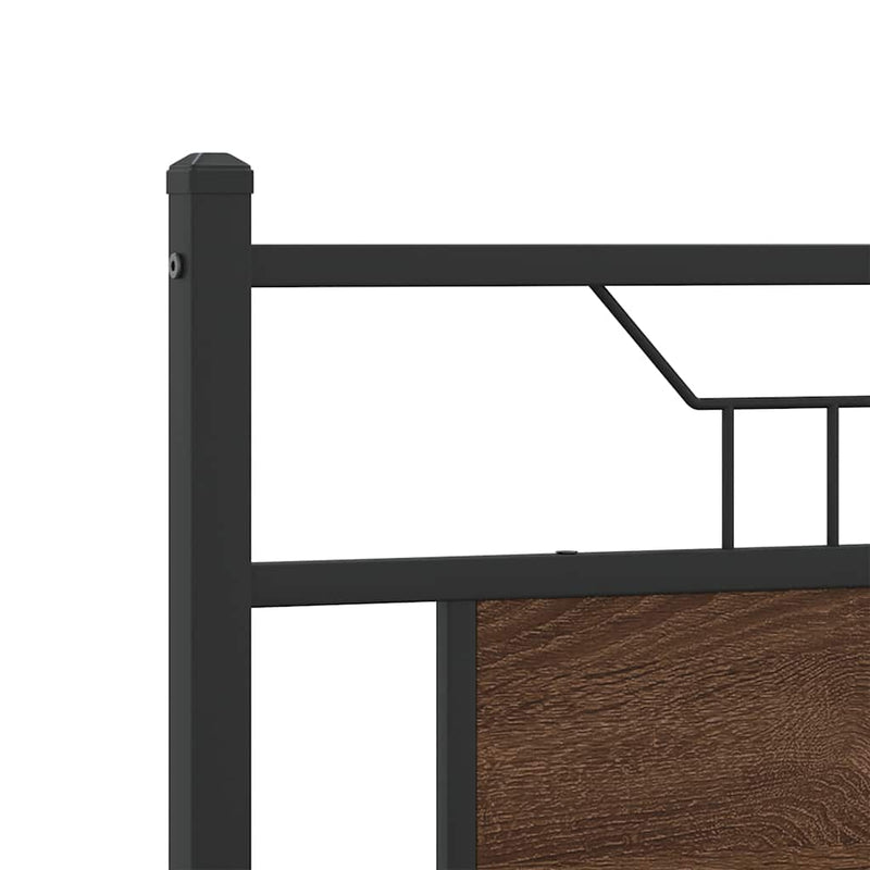 vidaXL barna tölgy színű szerelt fa és acél fejtámla 150 cm