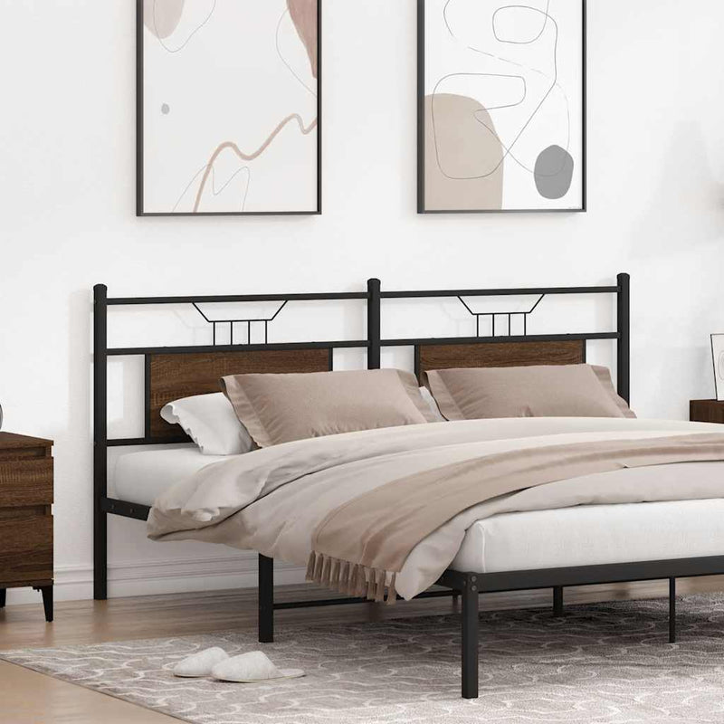 vidaXL barna tölgy színű szerelt fa és acél fejtámla 160 cm
