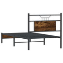 vidaXL füstös tölgy színű szerelt fa ágykeret matrac nélkül 75x190 cm