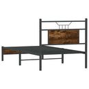 vidaXL füstös tölgy színű szerelt fa ágykeret matrac nélkül 90x190 cm