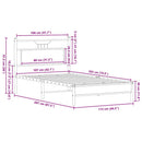 vidaXL füstös tölgy színű szerelt fa ágykeret matrac nélkül 107x203 cm