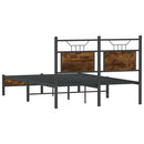 vidaXL füstös tölgy színű szerelt fa ágykeret matrac nélkül 120x200 cm
