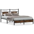 vidaXL füstös tölgy színű szerelt fa ágykeret matrac nélkül 137x190 cm
