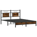 vidaXL füstös tölgy színű szerelt fa ágykeret matrac nélkül 137x190 cm