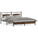 vidaXL füstös tölgy színű szerelt fa ágykeret matrac nélkül 160x200 cm